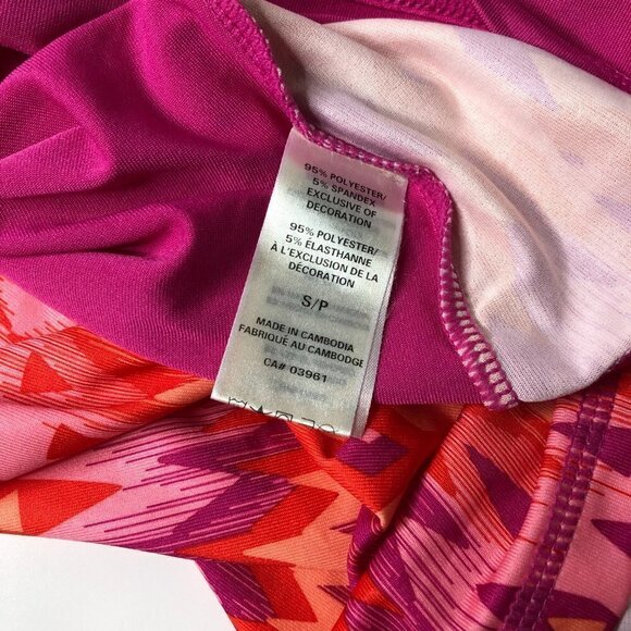 Head Geometric Pink Orange Racerback Active Stretchy Workout Tank Top SIZE SMALL - Picture 7 of 7